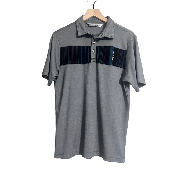 Travis Mathew Striped Detail Golf Polo Small - Picture 1 of 4